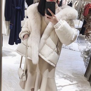 🅽🆆🆃 Fur Collar White Puffer Jacket
